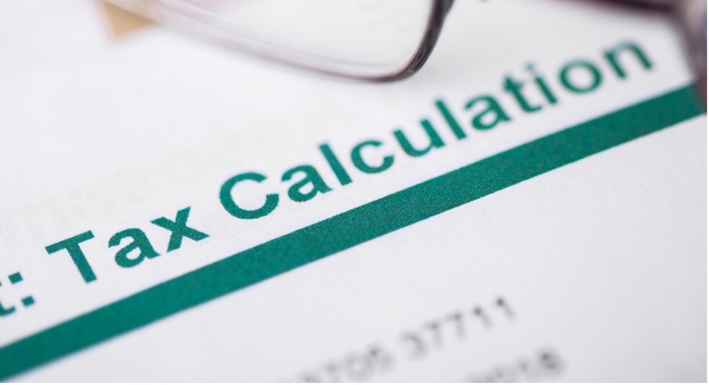 Close-up of a tax calculation